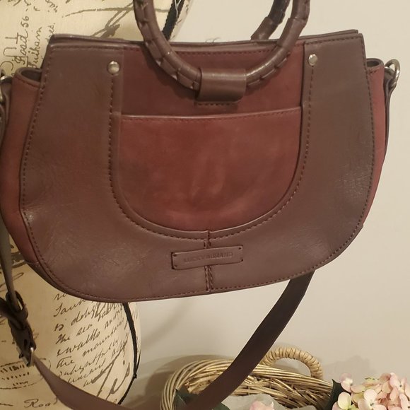 Lucky Brand Accessories - Lacky Brand  Burgundy Crossbody Handbag With Beatiful Handles And Strap.
